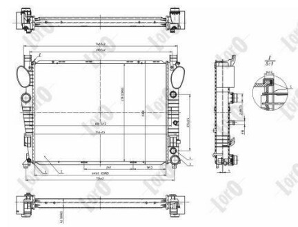 Радіатор охолодження двигуна W220/C215/R230/S320 CDI 00-05 - (2205000903, 2205002003, A2205002003) DEPO 054-017-0055-B (фото 1)