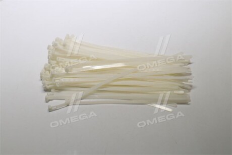 Хомут пластиковый белый многоразовый 6x300мм (100шт) ДК - Дорожная Карта DK-G7.6*300WT