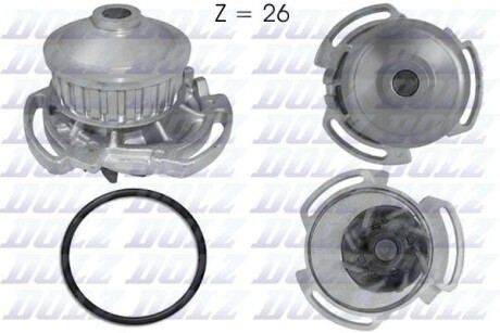 Водяний насос VW Golf I/II /Passat 1,0-1.3 -00 - (052121005A, 052121019, 052121005) DOLZ A159