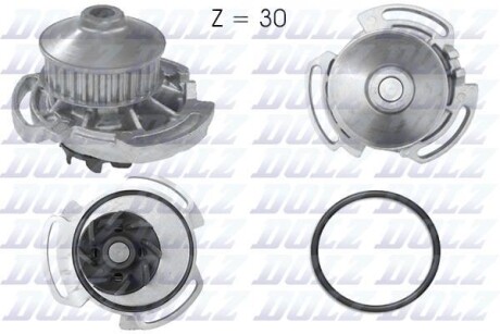 Водяний насос Cordoba/Golf II/III/Jetta/Polo 1.0/1.3/1.4 -99 - (030121004AX, 030121004S, 030121004BX) DOLZ A164