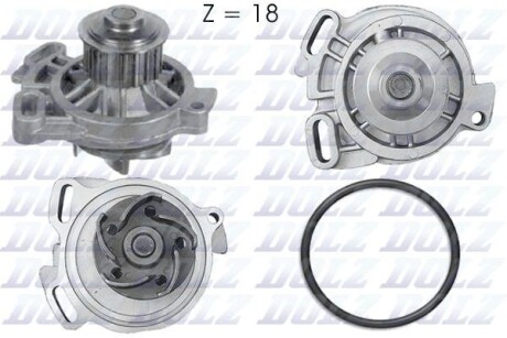 Водяний насос T4 2.4D (AAB) 91-95 (см.ETKA) - (023121004V, 023121004X, 023121004) DOLZ A176