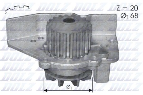 Водяной насос - (120193, 1201A1, 9566950080) DOLZ C118