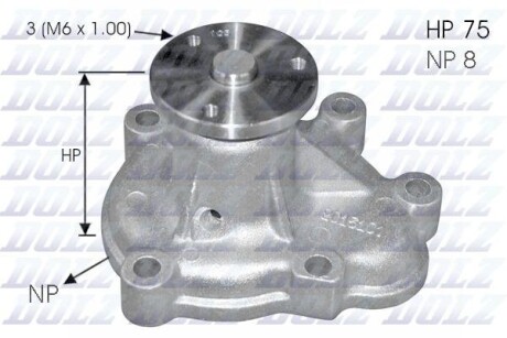 Водяний насос Combo/Astra G/H/Corsa 1.7Di/CDTi 00- - DOLZ O144