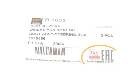 Фото 2 - Рульова рейка та кріплення DP Group B 7635 (B7635)