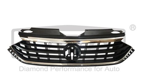 Решетка радиатора без эмблемы чёрная с хром полоской Volkswagen Polo (20-) - DPA 88531810002