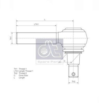 Наконечник, поперечна кермова тяга - DT 4.61208