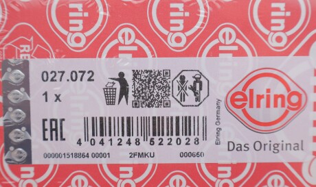 Фото 2 - Прокладка ГБК блока циліндрів ELRING 027.072 (027072)