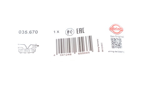 Фото 2 - Прокладка выпускного коллектора ELRING 035.670 (035670)