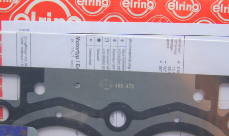 Фото 3 - Прокладка ГБК блока циліндрів ELRING 486.470