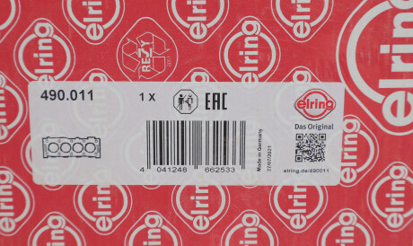 Фото 2 - Прокладка ГБЦ головки блока ELRING 490.011 (490011)