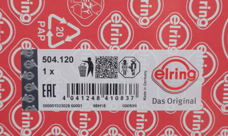 Фото 2 - Прокладка ГБЦ головки блока ELRING 504.120 (504120)