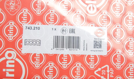 Фото 2 - Прокладка ГБК блока циліндрів ELRING 743210