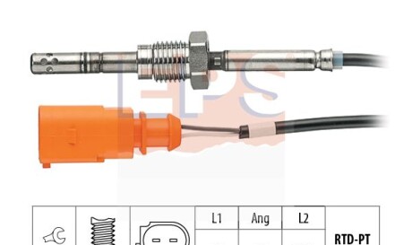 Vw датчик температуры ог t5/t6 2,0tdi - EPS 1.220.076