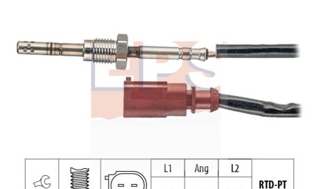 Датчик температури випускних газів 1.6TDI Skoda Octavia 12-/VW Golf VII 12- - (04L906088E, 4L906088E) EPS 1.220.256