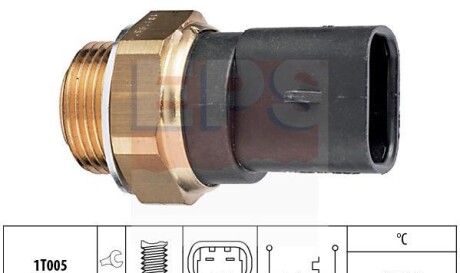 Термовыключатель вентилятора радиатора - (90506496, 90242277, 1341047) EPS 1 850 117
