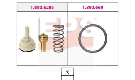 Termostat audi skoda vw - (03C121110C, 03C121110F) EPS 1880620