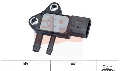 Датчик тиску каталізатора (сажевого фільтра) Audi A4 (B7), A6 (C6), A8, Q7 TDI 03- VW Caddy, Crafter, T5, Passat (B6) 2.0TDI 03-05, Touareg 5.0TDI 02-10 - EPS 1.993.297