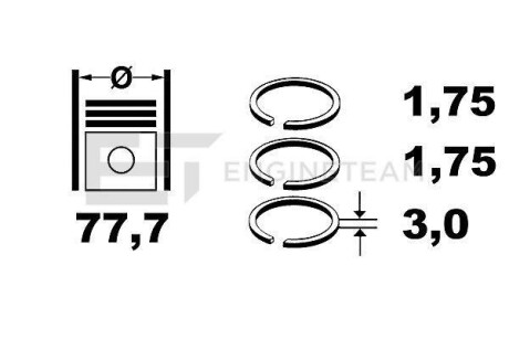 Комплект поршневих кілець - ET ENGINETEAM R4001750