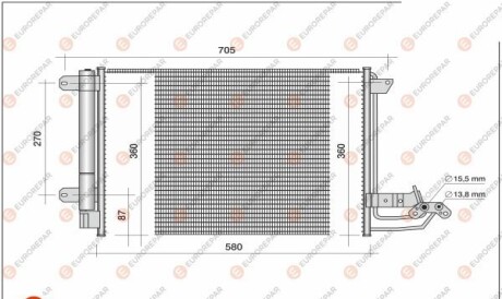 Радіатор кондиціонера - EUROREPAR 1609634880