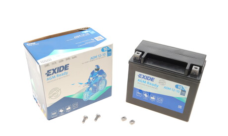 Акумуляторная батарея 10Ah/150A (150x87x130/+L/B0) (AGM) (мото) - EXIDE AGM12-10