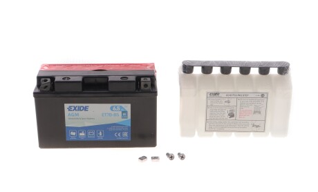 Аккумуляторная батарея 6.5Ah/85A (150x65x93/+L/B0) (AGM) (мото) (сухозаряженный)(повреждена клема) - EXIDE DSC_ET7B-BS