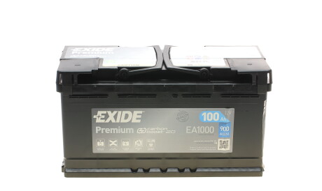 Акумуляторна батарея 100Ah/900A (353x175x190/+R/B13) Premium - EXIDE EA1000