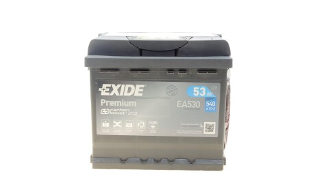 Акумуляторна батарея 53Ah/540A (207x175x190/+R/B13) Premium - EXIDE EA530