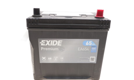 Акб 6ст-65 r+ (пт580) (необслуж) asia premium - (8201A325, 01579A107K, 3361077E61) EXIDE EA654