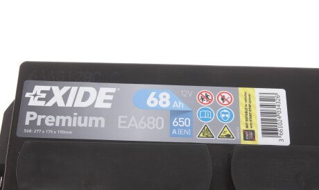 Фото 2 - Автомобільний акумулятор EXIDE EA680