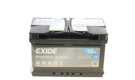 Акумуляторна батарея 72Ah/720A (278x175x175/+R/B13) Premium - EXIDE EA722