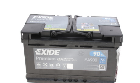 Акумуляторна батарея 90Ah/720A (315x175x190/+R/B01) Premium - EXIDE EA900