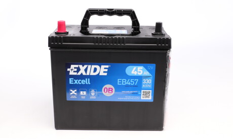 Акумуляторна батарея 45Ah/330A (235x127x226/+L/B00) Excell Азія - EXIDE EB457