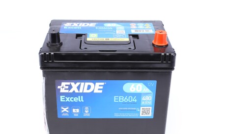 Акб 6ст-60 r+ (пт480) (необслуж) asia excell - (01579A107K, 28800YZZAE, 3361077E61) EXIDE EB604