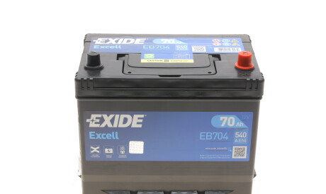 Акб 6ст-70 r+ (пт540) (необслуж) asia excell - (2880017121, 2880003044, 01579A102K) EXIDE EB704