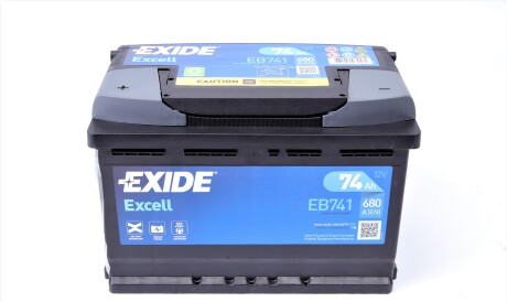 Акумуляторна батарея 74Ah/680A (278x175x190/+L/B13) Excell - EXIDE EB741