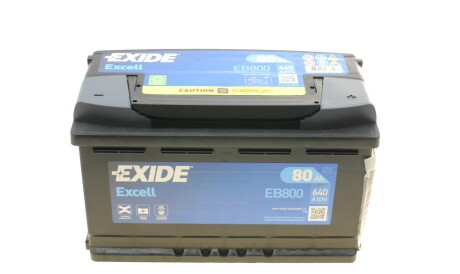 Акумуляторная батарея 80Ah/640A (315x175x190/+R/B13) Excell - EXIDE EB800