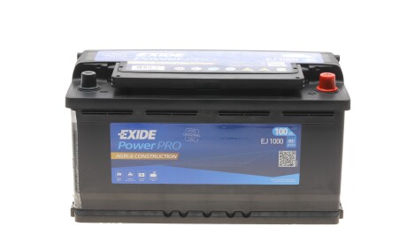 Акумуляторна батарея 100Ah/850A (353x175x190/+R/B13) POWERPRO (AGRI & CONSTRUCTION) - EXIDE EJ1000