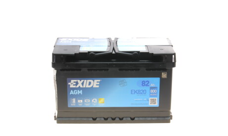 Акумуляторна батарея 82Ah/800A (315x175x190/+R/B13) (Start-Stop AGM) (аналолг EK800) - EXIDE EK820