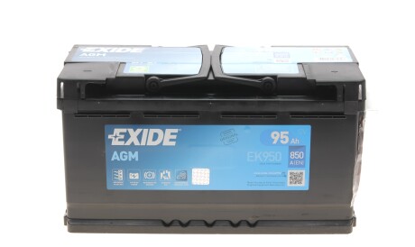 Акумуляторна батарея 95Ah/850A (353x175x190/+R/B13) (Start-Stop AGM) (аналог EK960) - EXIDE EK950