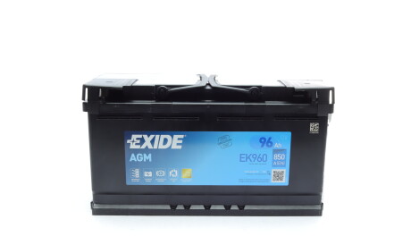 Акумуляторна батарея 96Ah/850A (353x175x190/+R/B13) (Start-Stop AGM) (аналог EK950) - EXIDE EK960