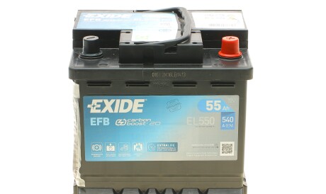 Акумуляторна батарея 55Ah/540A (207x175x190/+R/B13) (Start-Stop EFB) - EXIDE EL550