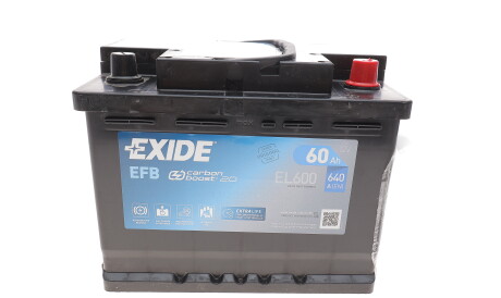 Акумуляторна батарея 60Ah/640A (242x175x190/+R/B13) (Start-Stop EFB) - EXIDE EL600