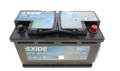 Акумуляторна батарея 80Ah/720A (315x175x190/+R/B13) (Start-Stop EFB) - EXIDE EL800