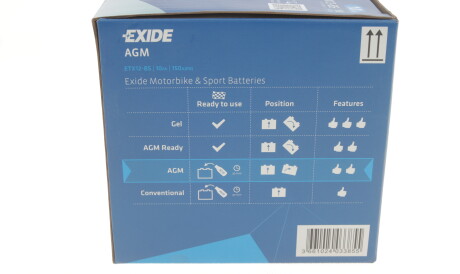 Фото 2 - Автомобильный аккумулятор EXIDE ETX12-BS (ETX12BS)