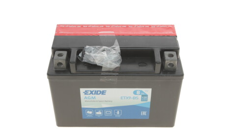 Фото 4 - Автомобильный аккумулятор EXIDE ETX9-BS (ETX9BS)