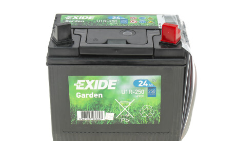 Аккумуляторная батарея 24Ah/250A (197x132x186/+R) (Garden) - EXIDE U1R-250