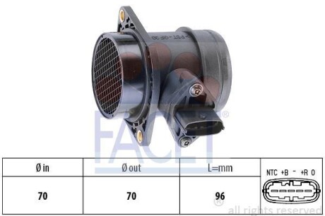 Витратомір повітря Made in Italy - OE Equivalent - FACET 10.1031