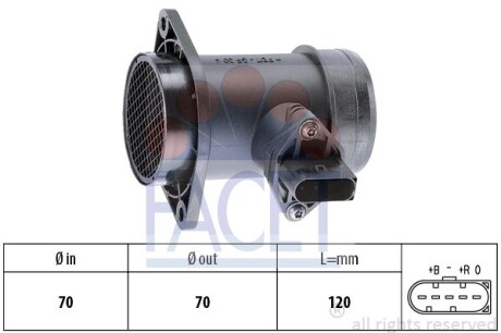 Расходомер воздуха Audi A6 (C5) (97-04)/Volkswagen Passat B5 (96-05) - FACET 101192