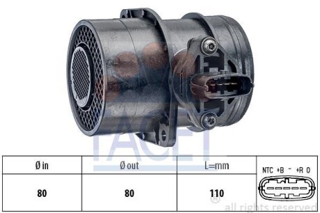 Витратомір повітря Made in Italy - OE Equivalent - FACET 10.1266