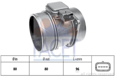 Расходомер воздуха (4 конт.) FIAT SCUDO/FORD FOCUS II 2.0D/2.2D 02- (10.1303) - (1525A015) FACET 101303